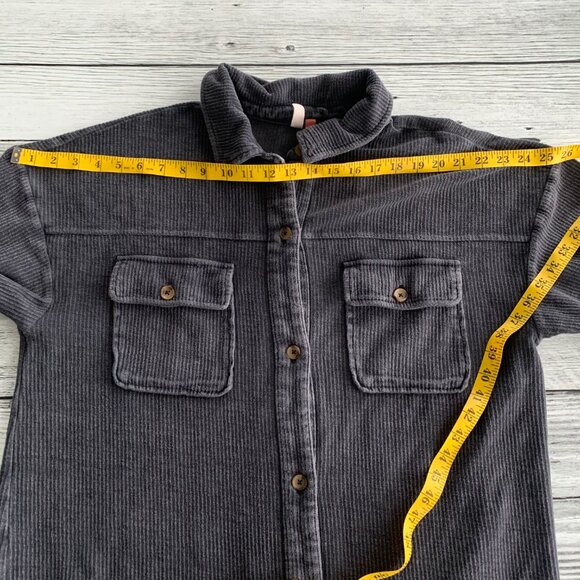 Anthropologie Pilcro Duster Jacket Oversized Long Button Up Gray Shacket - Picture 12 of 13